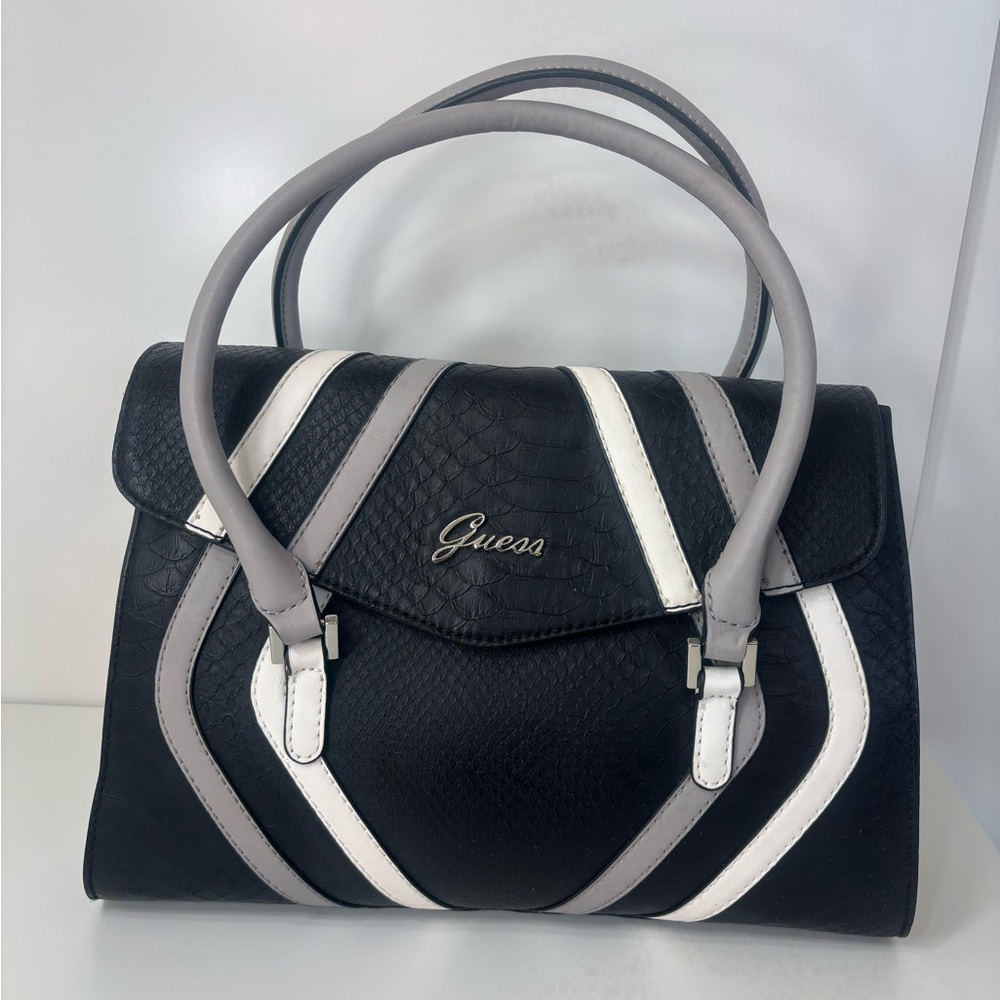 Guess Black and White Satchel
